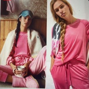NWOT Anthropologie Saturday Sunday pink velvet sweatshirt